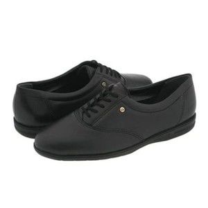 NEW‎ Easy Spirit Motion Size 9 Black Leather Comfort Lace Up Oxfords Sneakers